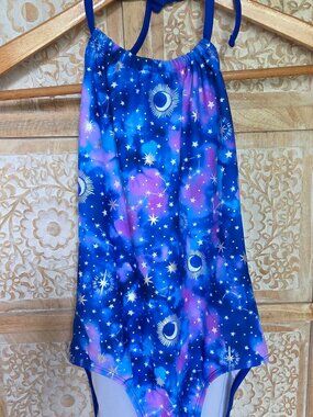 Glitter Beach Girls one piece swim suit, size 12
